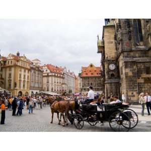  Architecture and Horse Drawn Carriage, Prague, Czech 