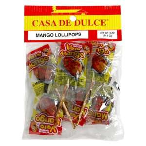 Casa De Dulce Paletas de Mangos, 3 Ounce Bags (Pack of 12)  