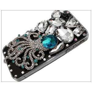   Rhinestone Hard Case Cover iPhone 4 4s Blue Cell Phones & Accessories