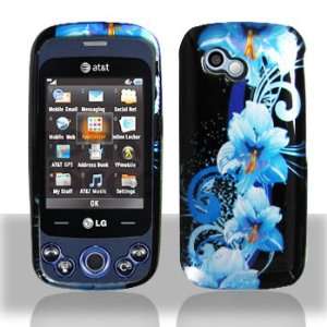 com LG Neon II GW370 Cell Phone Blue Flower Protective Case Faceplate 