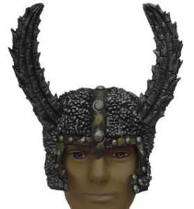 ARMOUR HELMET VIKING Huge Horns Costume HAT Silver  