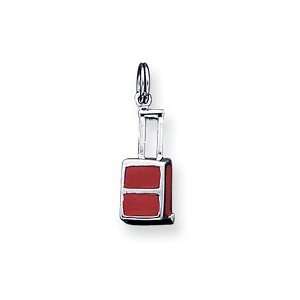   Silver Red Enameled Luggage Charm West Coast Jewelry Jewelry