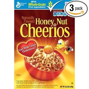 Cheerios Honey Nut Cereal, 12.25 Ounce Boxes (Pack of 3)  