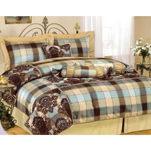  7pcs King Jessica Chenille Patchwork Comforter Set