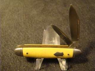 Imperial Yellow Celluloid Hdl Equal End Jack Pocket Knife VG 