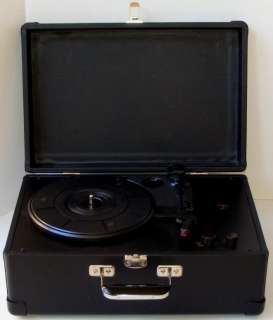 CROSLEY MODEL CR49 PORTABLE TURNTABLE RECORD PLAYER AC BLACK ~ PLAYS 