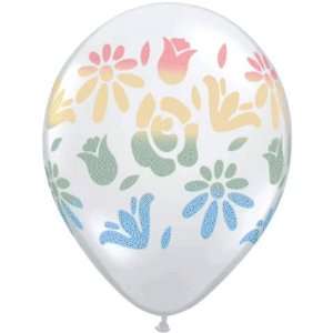  16 Flower Trio Spray Clear Balloons (50 ct) Toys & Games