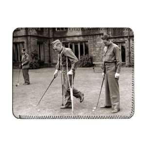  Two American soldiers play clock golf while   iPad Cover 