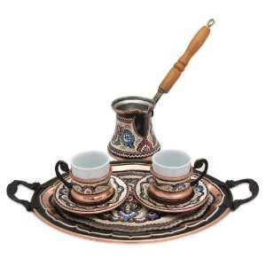Turkish Coffee Set for Two with Oval Tray  Kitchen 