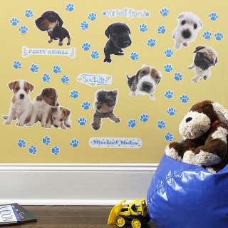 THE DOG 50 BiG Wall Stickers KiDs Puppy Room Decor Decals BLUE PAW 