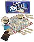 Super Scrabble Deluxe Edition Rotating Game Word Board Raised Grid 