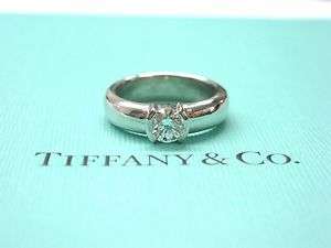 Tiffany & Co Plat Etoile Diamond Solitaire Ring G VVS2 .79CT  