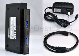USB3.0 4 Port HUB Computer PC+Power Adapter+Cable 5Gbps  