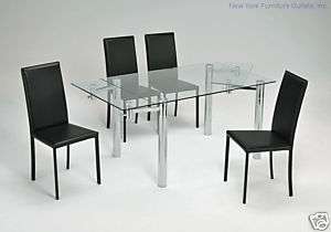 CAFE 71 Dining Room Set Modern Chrome and Glass  