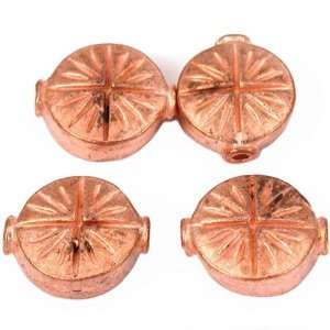  Fluted Star Disc Beads Copper Plated 9.5mm New Approx 4 