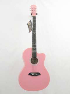 GREAT NEW DISCONTINUED OSCAR SCHMIDT OSJ1 PINK GLOSS FINISH ACOUSTIC 