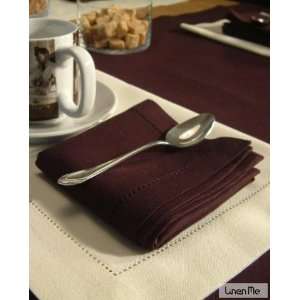  Aubergine Linen Cotton Napkin Una