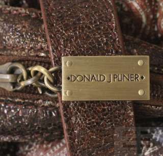 Donald J. Pliner Metallic Brown Distressed & Multi Color Leather 