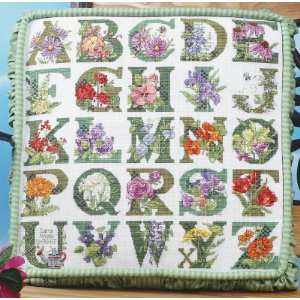   Collection Floral Alphabet Counted Cross Stitch Kit 14X14 18 Count