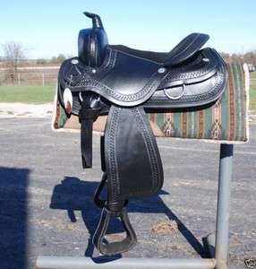 4024 New 16 BLACK draft horse western saddle 10 gullet by Frontier 