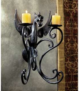   Old European Replica Medieval Dragon of the Castle Wall Sconce  