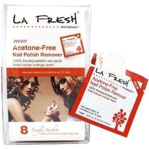 La Fresh Acetone Free Nail Polish Remover Pads, Tuscan Blood Orange, 8 