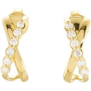  14K Yellow Gold Pair 1/4 Ct Tw, Diamond earrings Jewelry