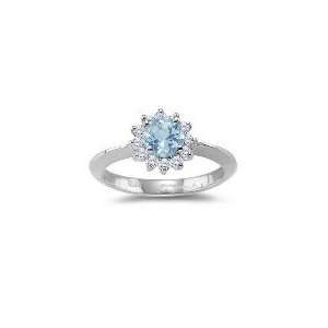   Cts Diamond & 2.50 Cts Aquamarine Ring in 18K White Gold 5.0 Jewelry