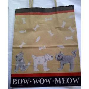 Bow Wow Meow Kraft Paper Bag Shopper Gift Bags 100/case
