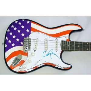 Carly Simon Autographed Signed USA Flag Guitar & Proof