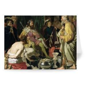 Croesus and Solon, 1624 (oil on canvas) by   Greeting Card (Pack of 