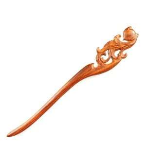   Handmade Carved Wood Hair Stick Fairy Fox 6.75 Mahogany Rosewood