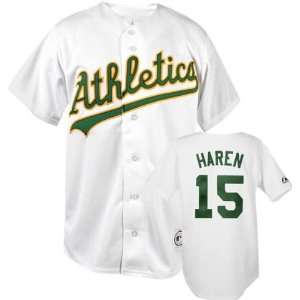 Dan Haren White Majestic MLB Home Replica Oakland Athletics Jersey