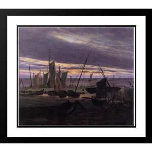 Friedrich, Casper David 32x28 Framed and Double Matted Boats in the 