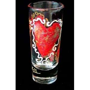  Valentine Treasure Design   Hand Painted   Shooter Glass 