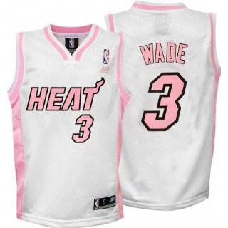 Dwyane Wade Pink Reebok NBA Replica Miami Heat Girls Jersey