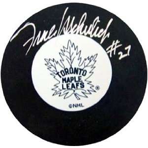  Frank Mahovlich Autographed Hockey Puck Toronto Maple 