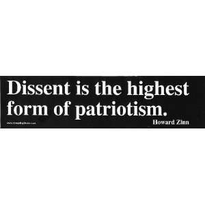   the highest form of patriotism. Howard Zinn Mini Sticker Automotive
