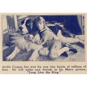  1923 Print Jackie Coogan Child Actor St. Bernard Dog 