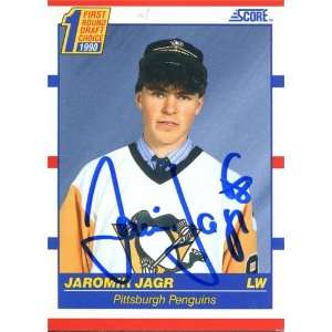 Jaromir Jagr Autographed/Hand Signed1990 Score Card
