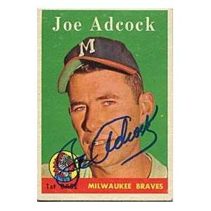 Joe Adcock Autographed 1958 Topps Card (JSA)   Signed MLB Baseball 