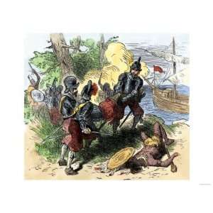  Juan Ponce de Leon, Wounded by Florida Natives, Carried 