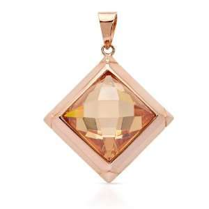 Kelly Stone Gold Plated Silver 29.7 CTW Cubic Zirconia Ladies Pendant 