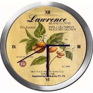  LAWRENCE 14 Inch Coffee Metal Clock Quartz Movement 