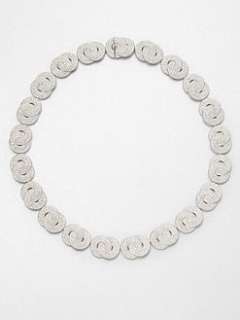 Adriana Orsini   Crystal Encrusted Interlocking Circles Link Necklace