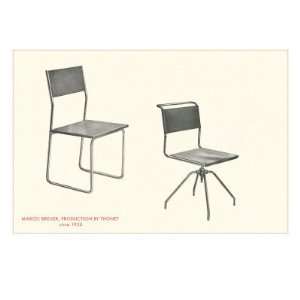 Marcel Breuer Chairs Giclee Poster Print, 18x24 