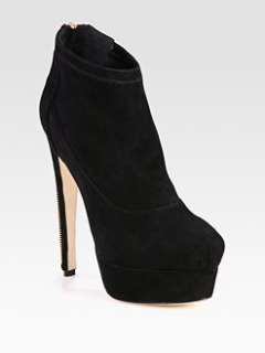 Brian Atwood   Suede Zip Platform Ankle Boots