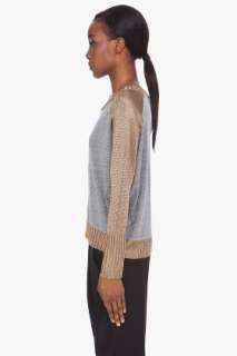 Haute Hippie Gold Tone Trimmed Sweater for women  
