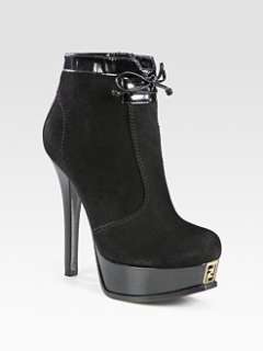 Fendi   Suede and Leather Platform Ankle Boots