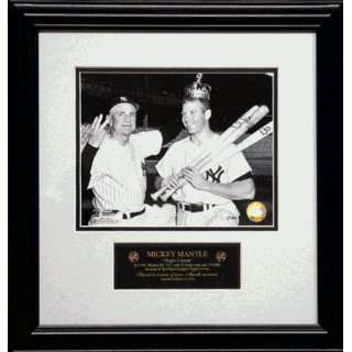 Mickey Mantle Photograph   Triple Crown Framed